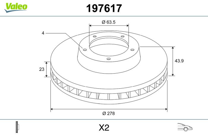 Remschijf – VALEO – 197617 online kopen